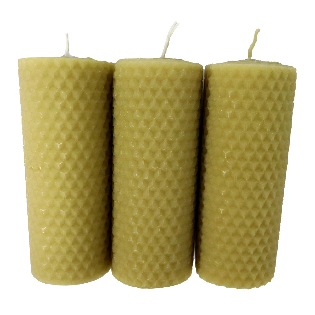 3 Vela De Cera De Abelha 100% Pura E Natural 10x4,5 Cm em Oferta na Shopee
