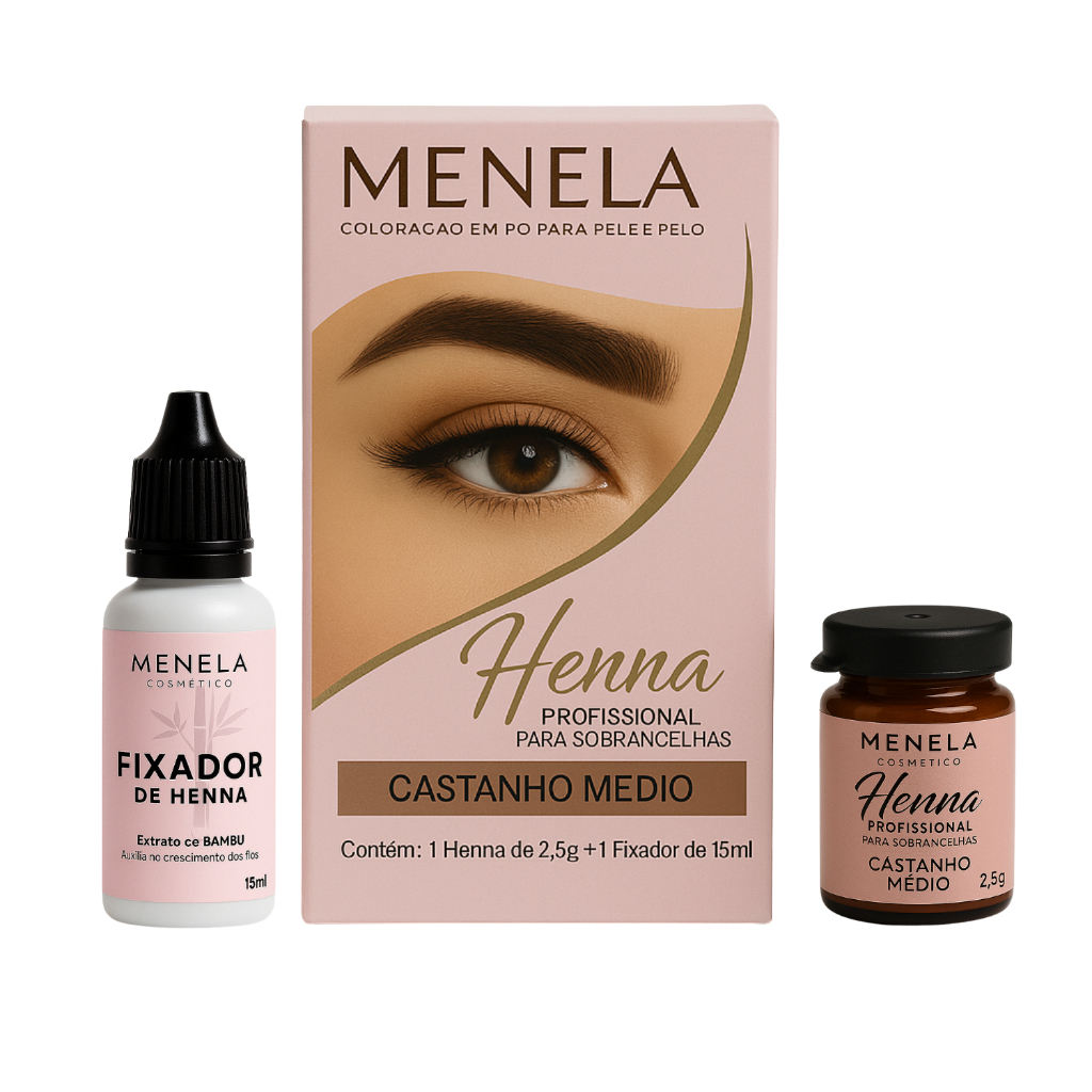Henna Menela para Sobrancelhas Kit com Longa Duração e Fácil Aplicação