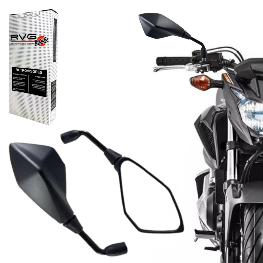 Retrovisor RVG Modelo Z400 Lente Plana Para Yamaha