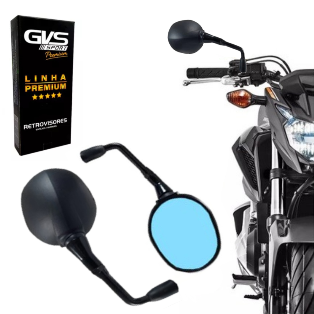 Retrovisor Gvs Triumph Tiger 800 Convexo Azul 10mm Inversa