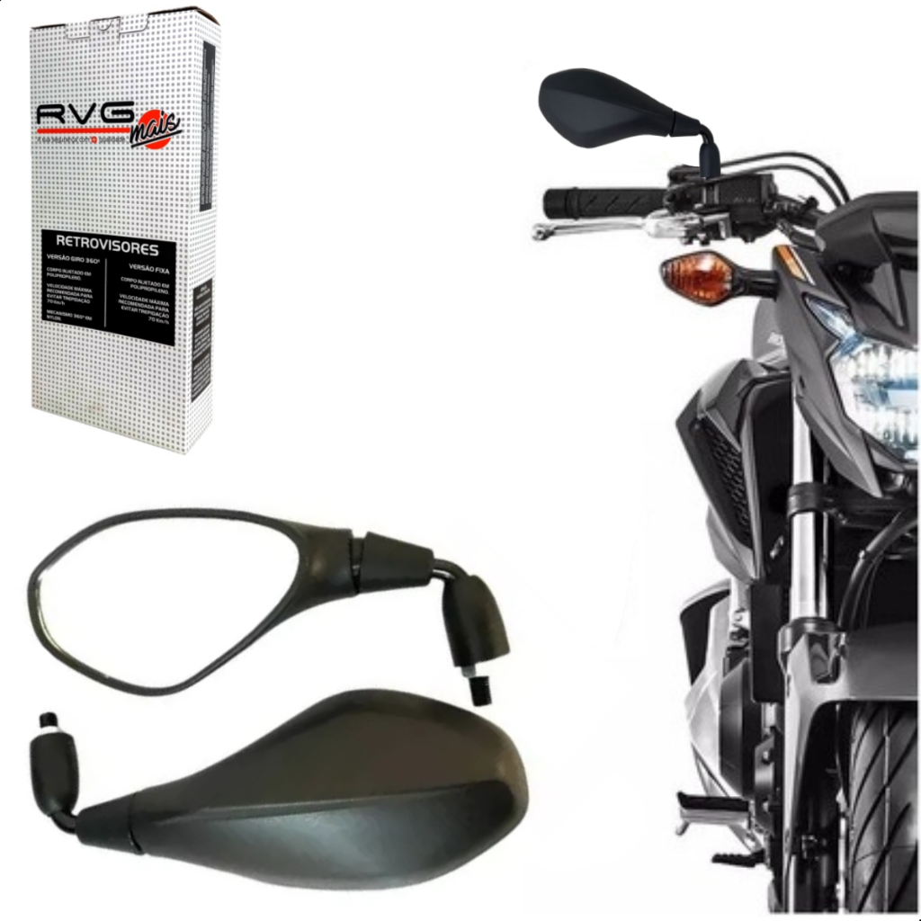 Retrovisor Bmw F800 RVG Haste Curta Rebaixada Lente Plana Rosca Para Yamaha em Oferta na Shopee