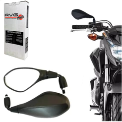 Retrovisor Bmw F800 RVG Haste Curta Rebaixada Lente Plana Rosca Para Yamaha