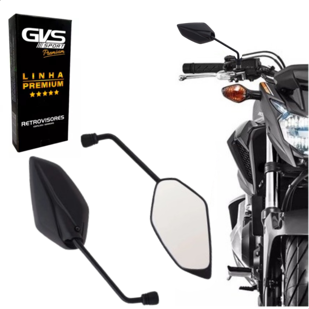 Retrovisor Gvs Nova Fazer Lente Convexa Para Honda Promoção em Oferta na Shopee