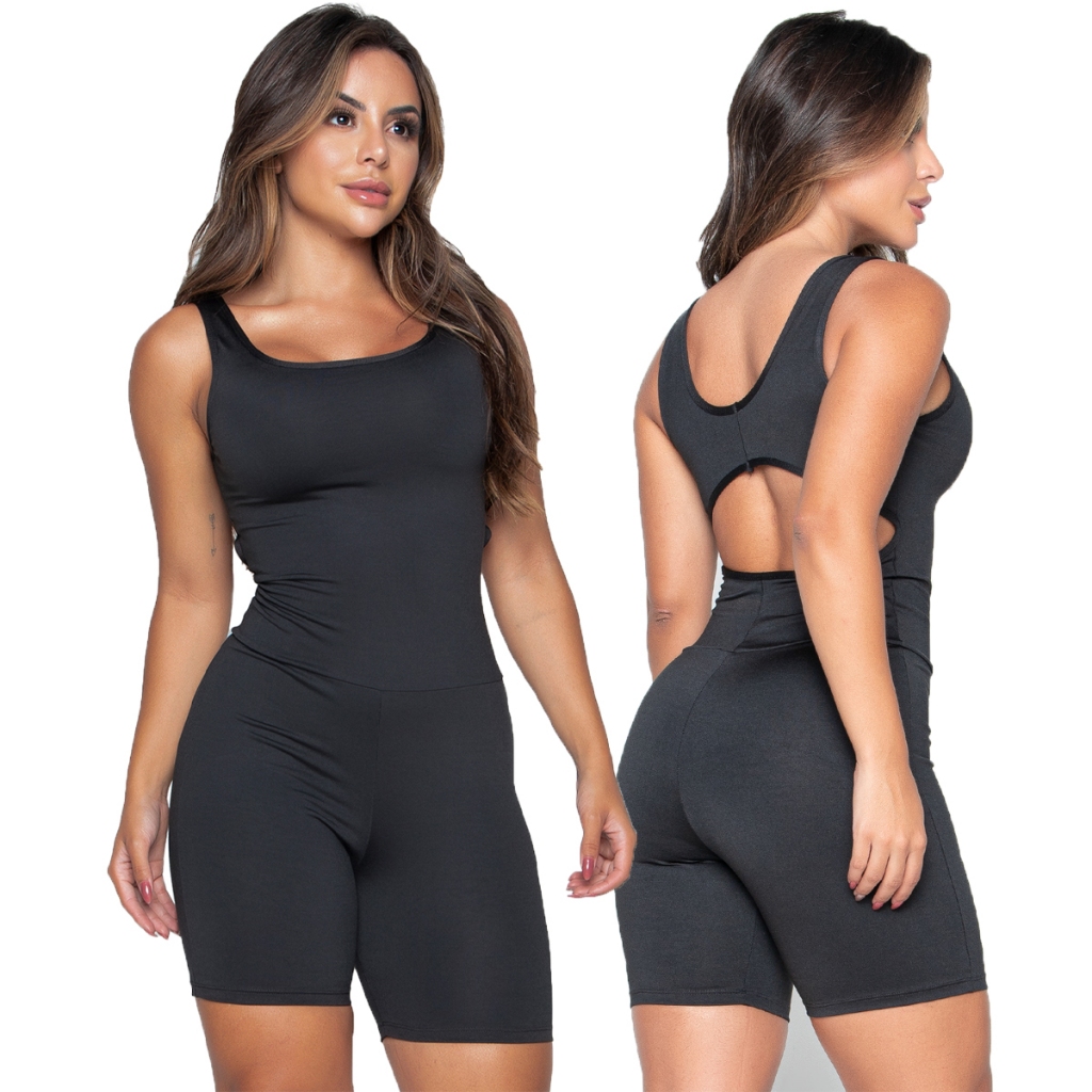 Macaquinho Curto Suplex Bravaa Store Fitness Academia 057