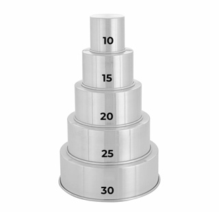 KIT 5 Forma Assadeira Bolo REDONDA ALTA 10- 15 -20 -25 -30  Alumínio em Oferta na Shopee