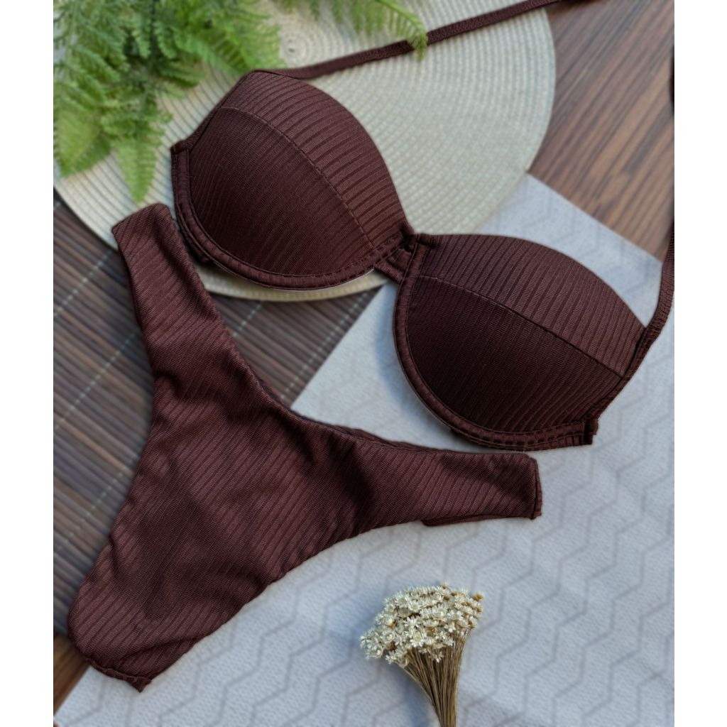 Biquini Meia taça calcinha asa delta fio duplo verão estilo promoção