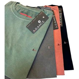 KIT 2 PEÇAS CAMISETA 100% ALGODÃO - MALHA ESTONADA LOGO BORDADO ara em Oferta na Shopee