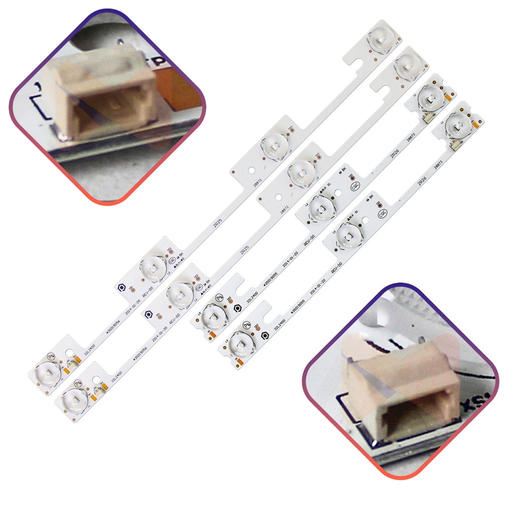 32L2400 Dl3244 Dl3245I Dl3253 Kit 4 Barras de Led 6V Mills