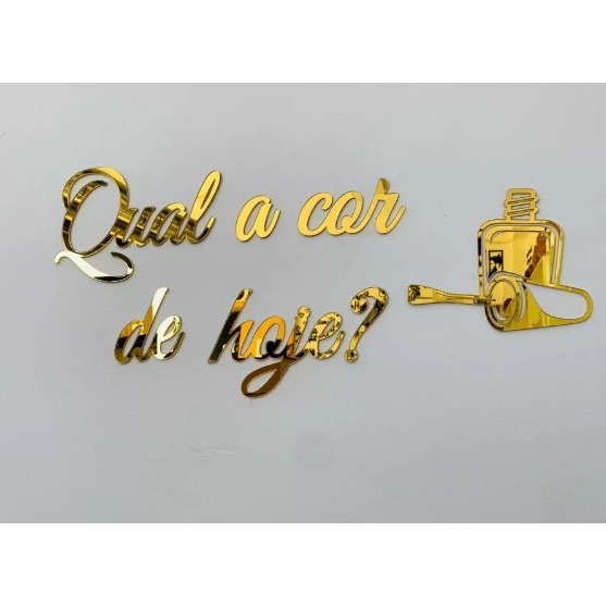 Frase Qual A Cor De Hoje? em Acrílico Salão Esmalte Manicure Decoração. em Oferta na Shopee