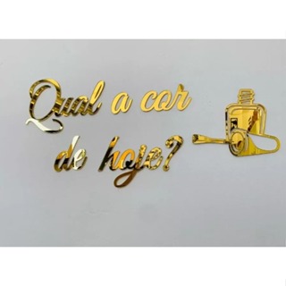 Frase Qual A Cor De Hoje? em Acrílico Salão Esmalte Manicure Decoração. em Oferta na Shopee