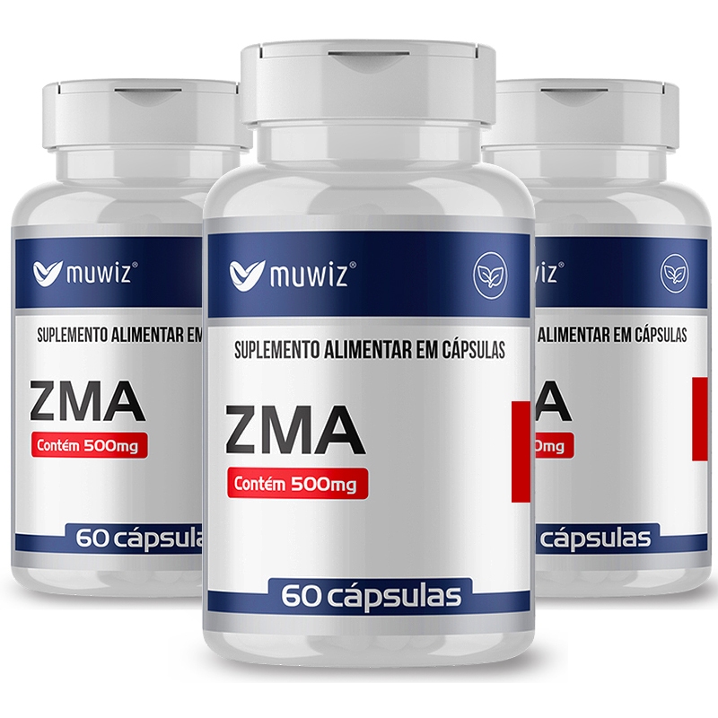 ZINCO MAGNÉSIO VITAMINA B6 CROMO 60 CAPS POLIVITAMINICO ZMA MUWIZ KIT 3