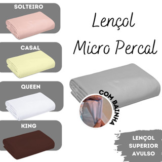 Lençol Superior Avulso com Bainha 400 Fios Cama Solteiro, Casal, Queen e King