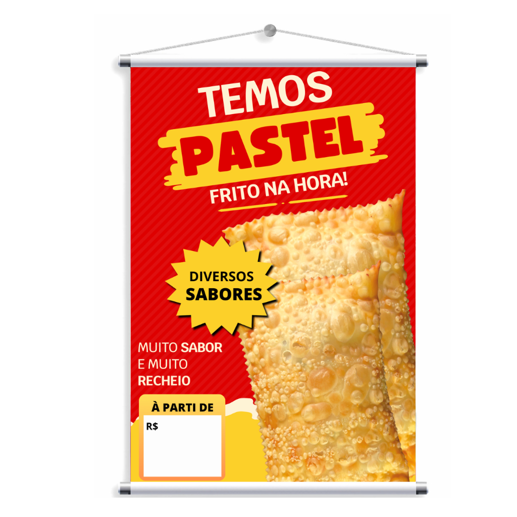 BANNER  PASTEL TEMOS PASTEL FRITO NA HORA LONA (BAN 19) em Oferta na Shopee
