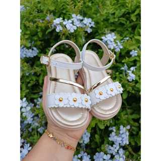 Sandália Infantil Feminina Tiras com Flor Brilho Delicada Rasteira Menina Criança Macia Confortável Delicada em Oferta na Shopee