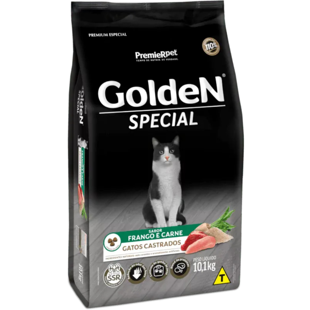 Ração Golden Special para Gatos Castrados Sabor Frango e Carne
