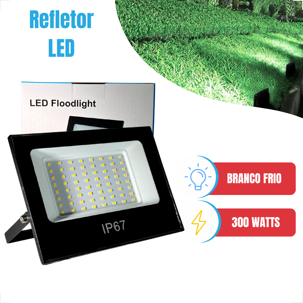 Mini Refletor 150W 300W Branco Frio 6500K Smd  IP65 Holofote Projetor Slim 1UN 2UN 3UN 100CEM em Oferta na Shopee