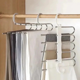 Cabide Multifuncional para Calças de Inox Aço com 5 Divisórias organizador