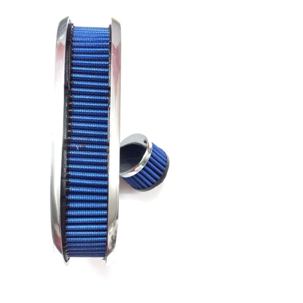 Filtro de Ar 2E Brosol Esportivo + Respiro de Óleo Azul para Motores a Carburador