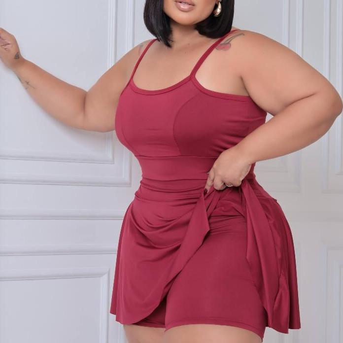 Conjunto plus size short saia e top zumba academia treino G1 ao G3