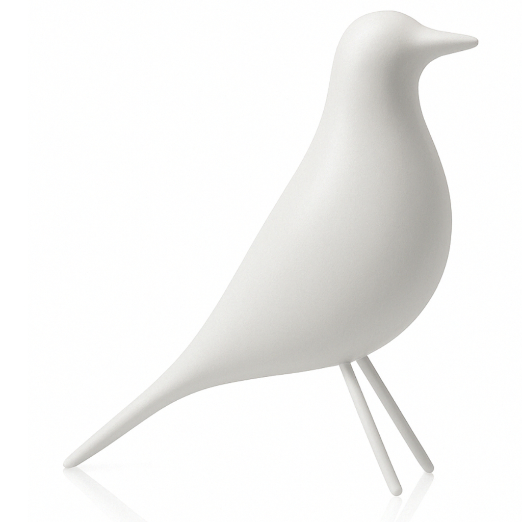 Enfeite Cerâmica Pássaro Luxo Bird Sala/quarto/escritório Branco