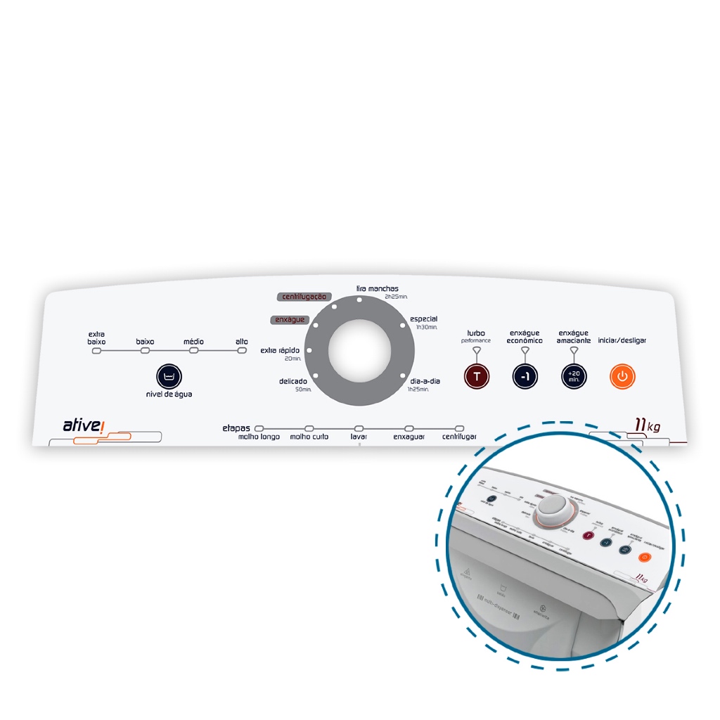 Painel Decorativo para Lavadora Brastemp 11kg BWB11