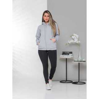 Casaco Moleton De Frio Moda Feminina Flanelado Capuz, Ziper E Bolsa Nas Laterais em Oferta na Shopee