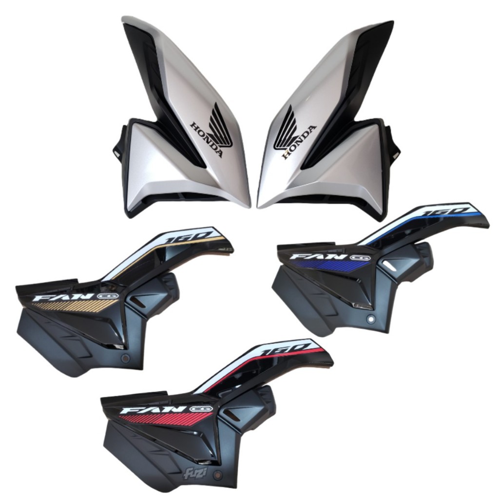 Aba Do Tanque Titan 160 22/24 Prata Force + Tampa Lateral com Adesivo Escrito Fan 2024 em Oferta na Shopee