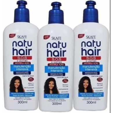Kit 3  Ativador de cachos  NatuHair S.O.S  300ml MANUTENÇÃO INTENSIVA
