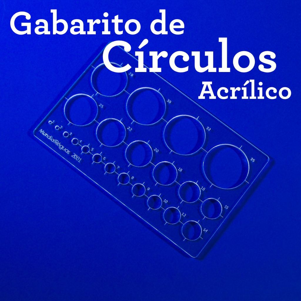 Gabarito de Círculos Bolígrafo Bolômetro Circulógrafo em Acrílico Cristal 2,0mm em Oferta na Shopee