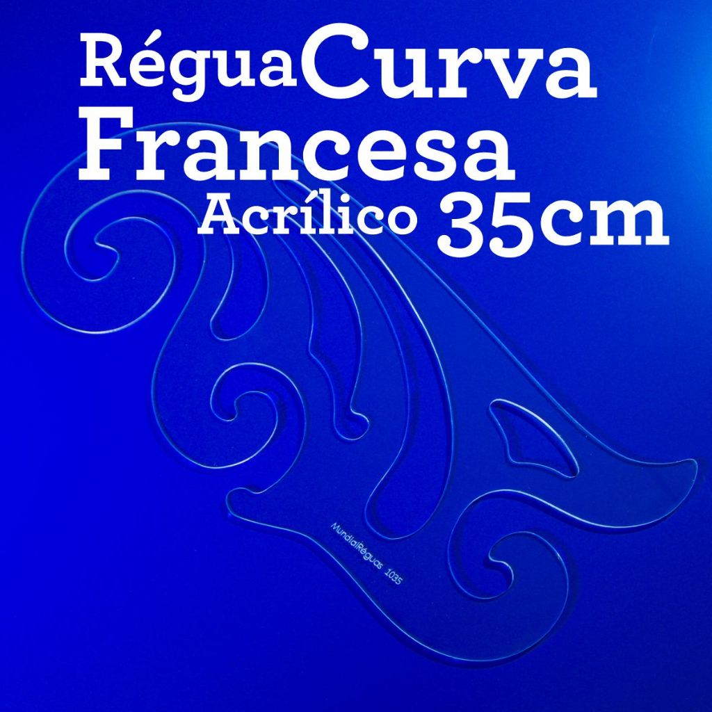 Régua Curva Francesa 35 cm em Acrílico Incolor Legítimo em Oferta na Shopee
