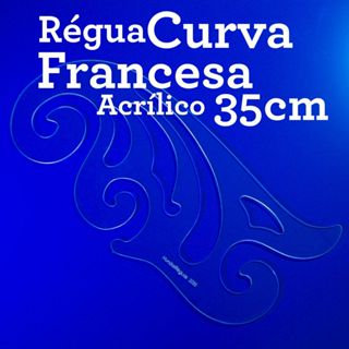 Régua Curva Francesa 35 cm em Acrílico Incolor Legítimo em Oferta na Shopee