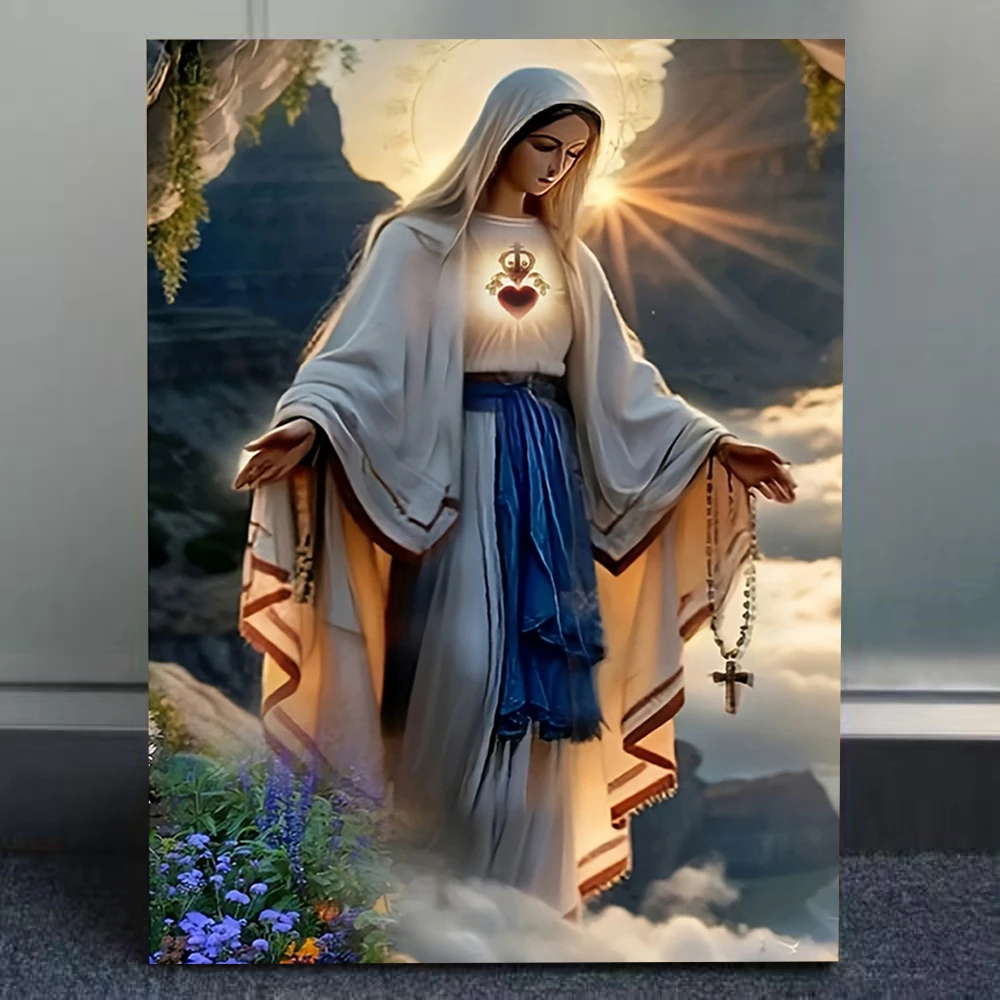 Quadro decorativo 1 pç, arte da Virgem Maria  para Casa, Quarto, Cozinha, Sala de Estar, Banheiro,