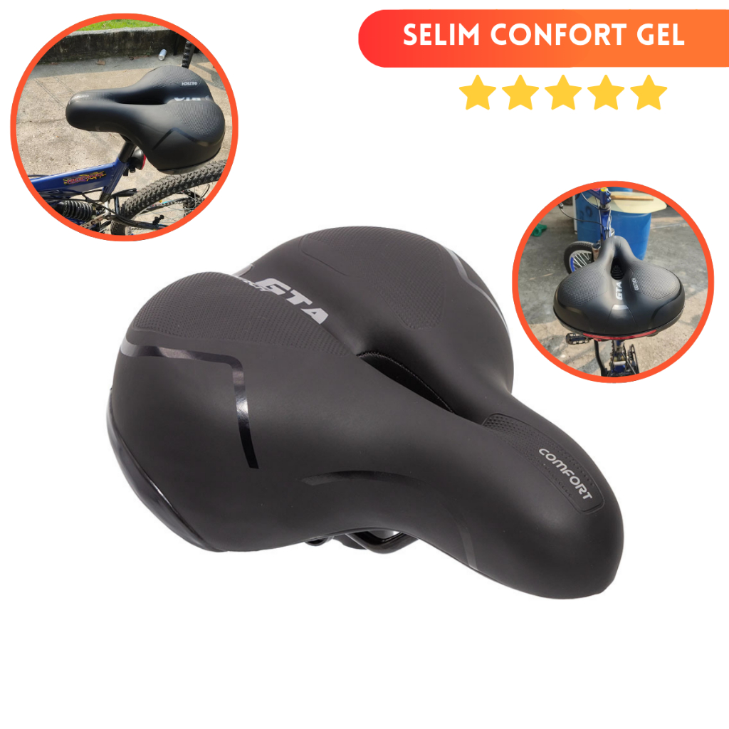 Banco Selim Bicicleta Gta Comfort Gel Tech Refletor Com Elastomero em Oferta na Shopee