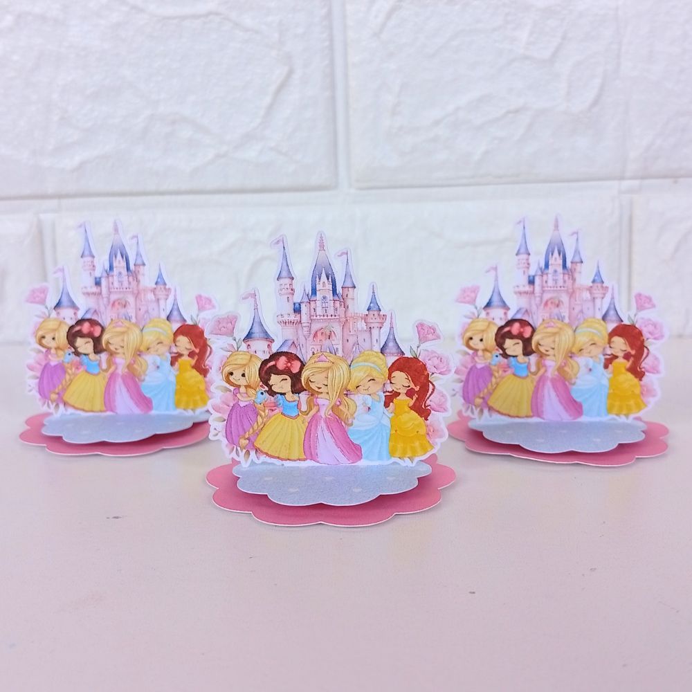 Kit Aplique 3D PRINCESAS CUTE, 10, 20, 30 ou 40 und. Tag Personalizada para latinha Lembrancinha