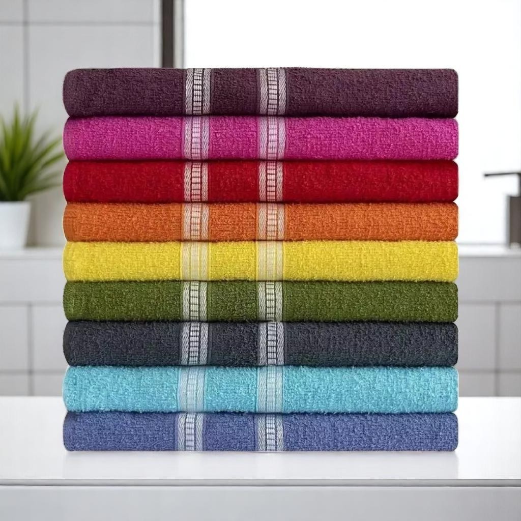 Kit 6 Toalha de Banho Banhão Madri 100% Algodão 60x120cm Sortidas