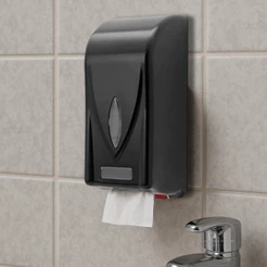 Dispenser Porta Papel Higiênico Lenço Cai Cai Preto Premisse Dark + Kit de Montagem