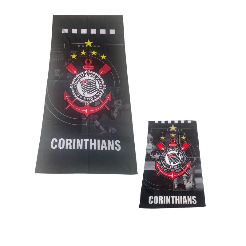 Toalha de Banho+ Toalhinha de Rosto Do Corinthians. Entregar Imediata. em Oferta na Shopee