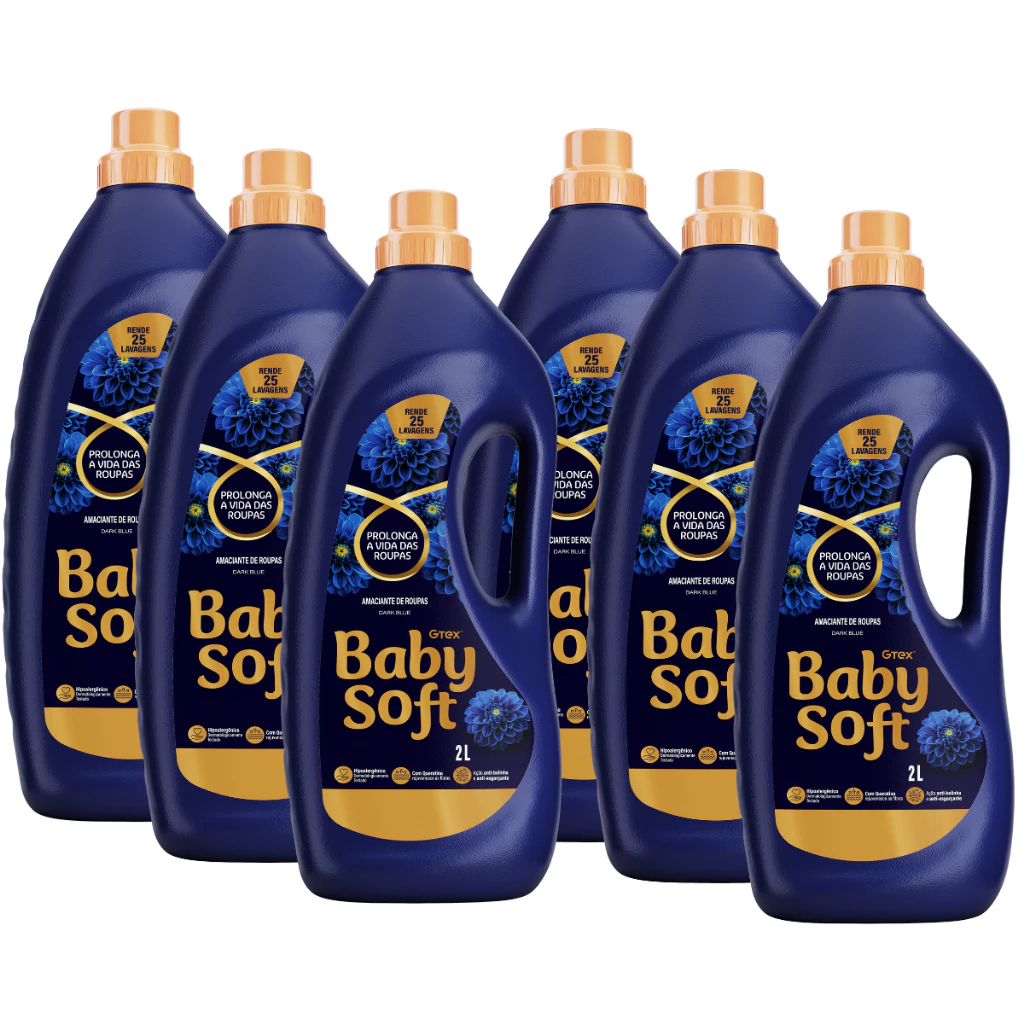 Kit 12 Litros Amaciante Baby Soft Infinity Care Dark Blue (6 unidades de baby soft 2 Litros = 12 litros) ) em Oferta na Shopee