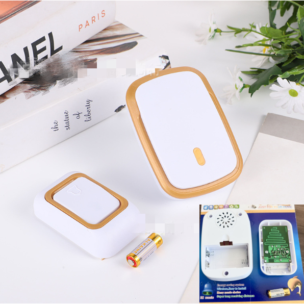 Campainha sem fio de longo alcance | Sinal de até 100 metros Disponível nas cores branco dourado / preta em Oferta na Shopee