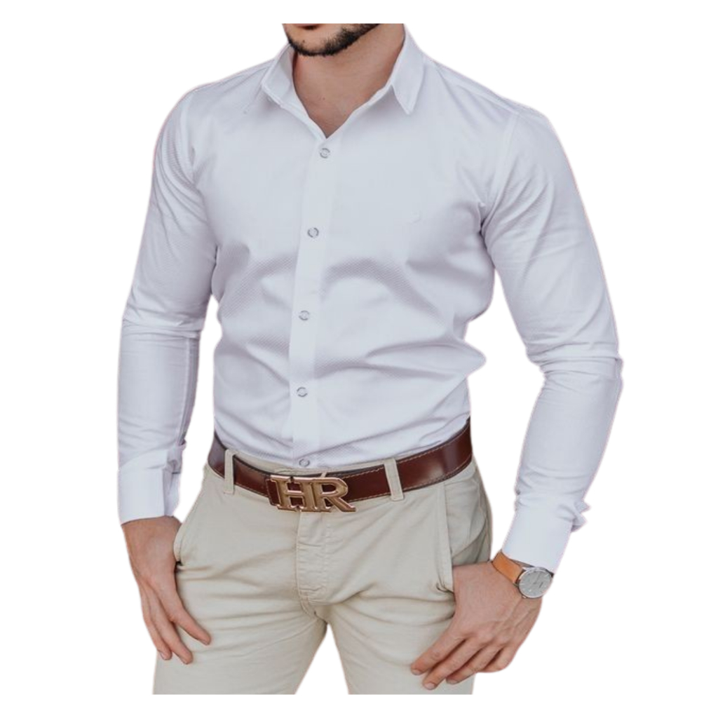 CAMISA MASCULINA SLIM COLARINHO ITALIANO DE LUXO MANGA LONGA VARIAS CORES em Oferta na Shopee