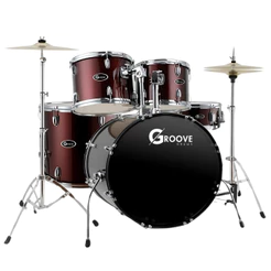Bateria Acústica Groove Gd920 Completa Alligator Séries Com Pratos Banco Pedal Bumbo 20