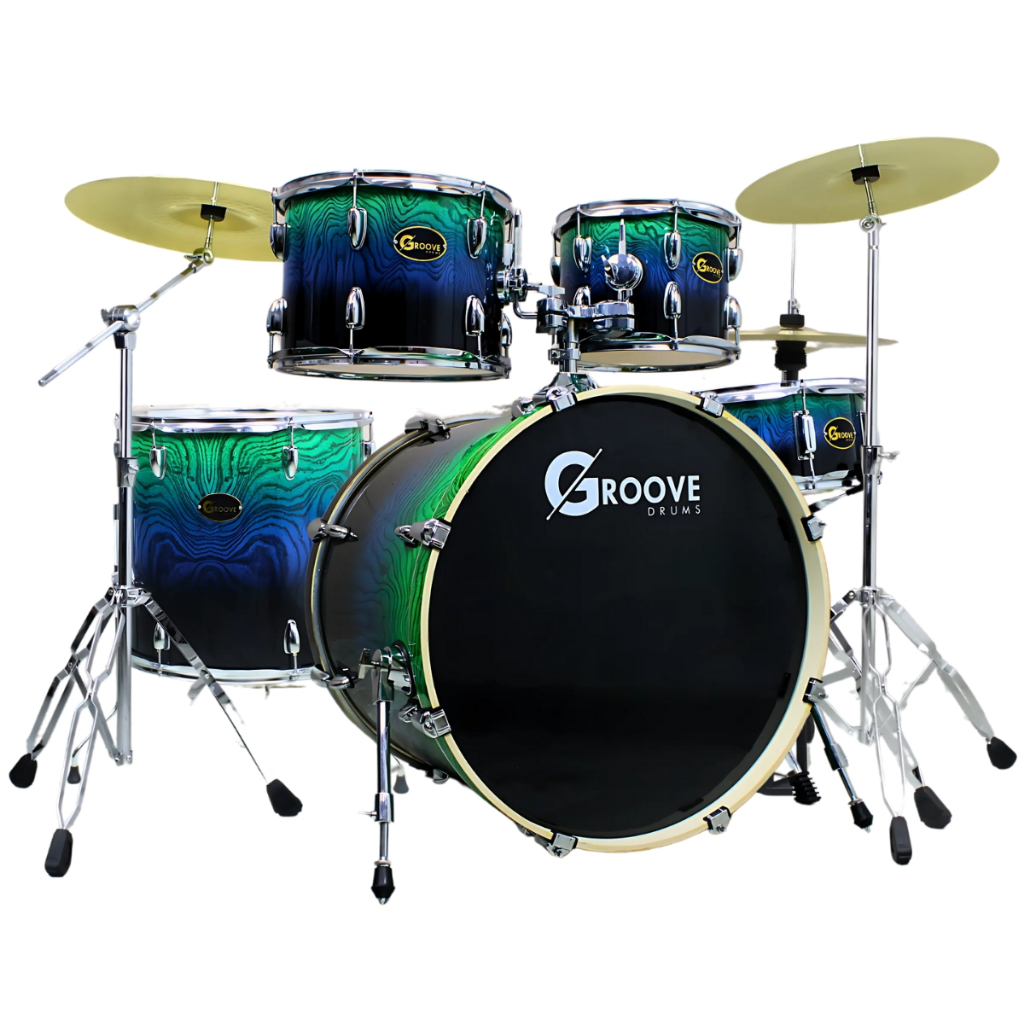 Bateria Acústica Groove Bird Fire Bf322 Brilhante 5 Peças