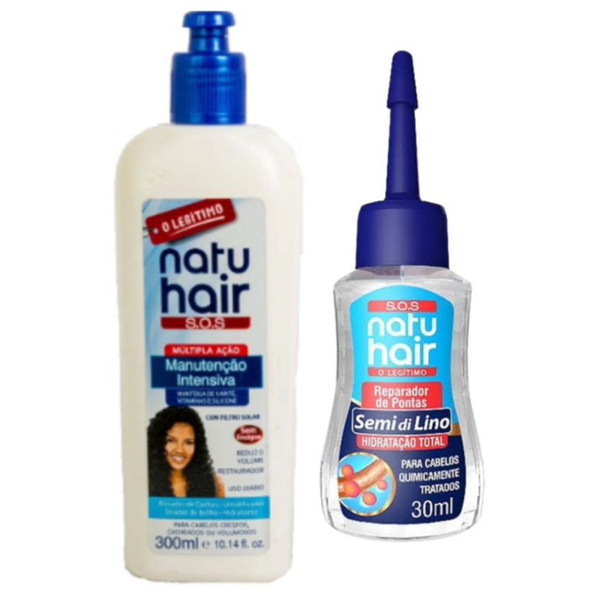 Kit ATIVADOR DE CACHOS 300ml + REPARADOR DE PONTAS ÓLEO 30ml ( escolha o seu reparador ) natuhair
