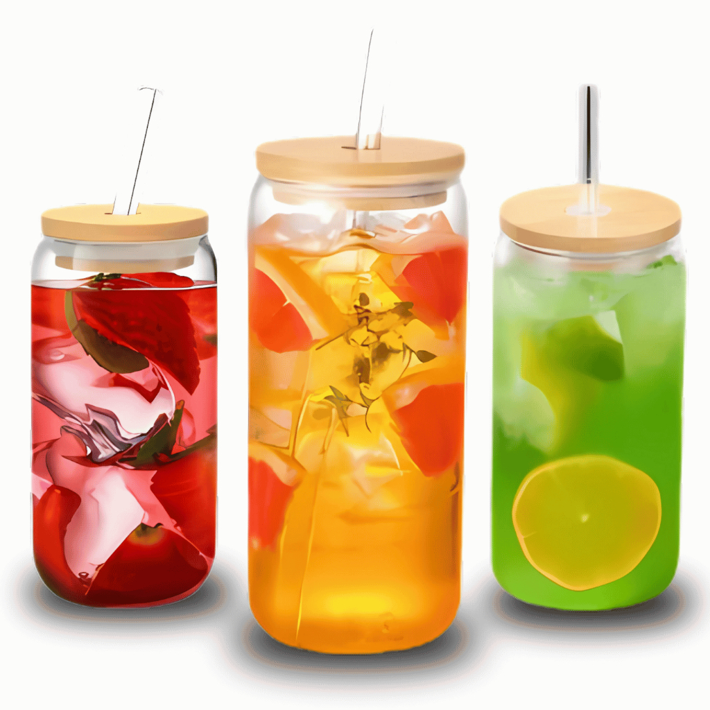 Copo de Vidro com Tampa de Bambu e Canudo de Vidro 570 ML Drinks Caipirinha em Oferta na Shopee