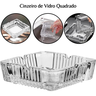 Cinzeiro De Vidro Quadrado Para Bar Restaurante Casa Mesa Vidro Transparente em Oferta na Shopee