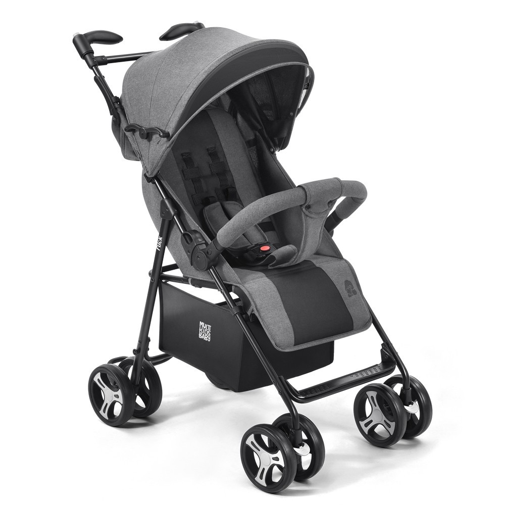 Carrinho de Bebê para Passeio Flick 0-15kgs Preto com Cinza Multikids Baby - BB445