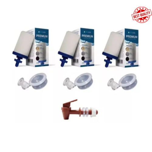 Kit 3 Velas Tripla Ação 3 Boias 1 Torneira Filtro Barro Agua Promoção