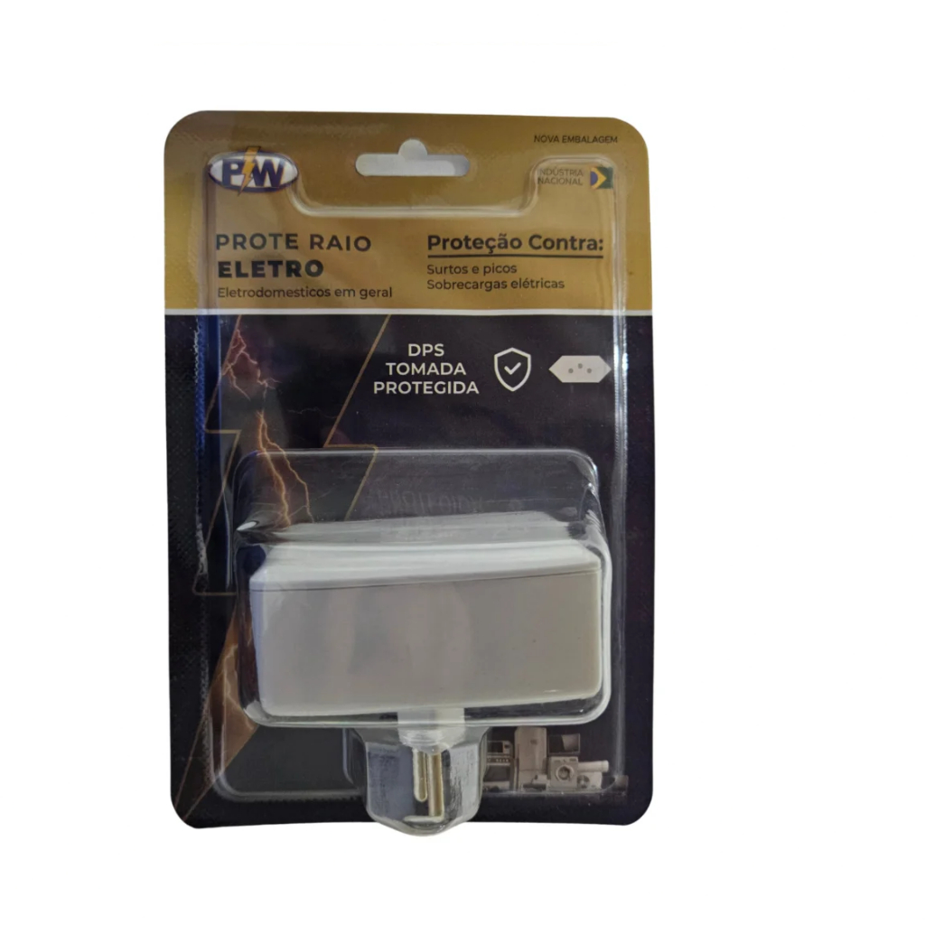 Kit com 5 Protetores de Raio PW Eletro 2 Tomadas 10A - O Mais Vendido