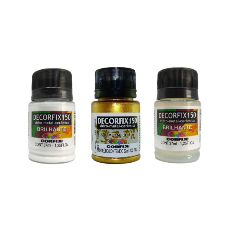 Kit 3x Tinta Decorfix 150 Corfix - Branco / Incolor / Ouro