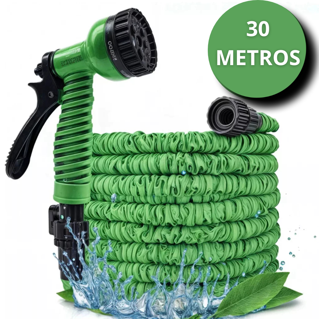 Mangueira Mágica Extensível 30m ou15m com Gatilho 7 Jatos Engate Rápido Compacta Leve e Re...